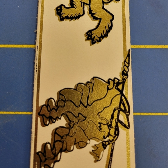 Scotland Leather Bookmark 9" White & Gold - Picture 3 of 6